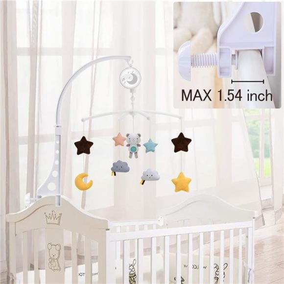 Baby Musical Crib Mobile with Hanging Rotating Toy,Infant Bed Decoration Newborn - Picture 3 of 8